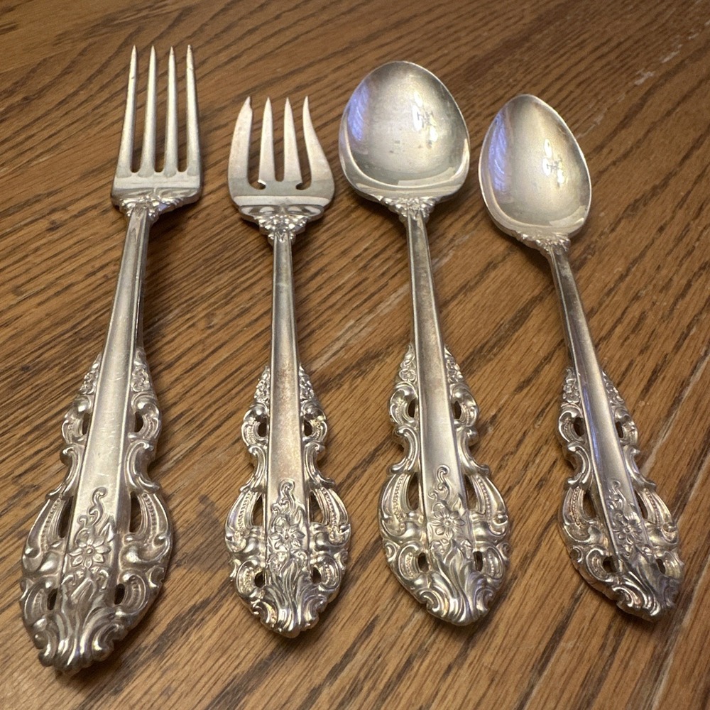 Reed & Barton Elite Silverplate Chambord Setting For 4‎ 1985